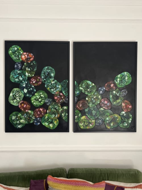 Cascades Diptych | Mixed Media by Jasman Studio