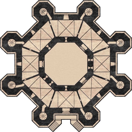 Rug Castello hand-knotted Italian geometric irregular shape | Area Rug in Rugs by Atelier Tapis Rouge