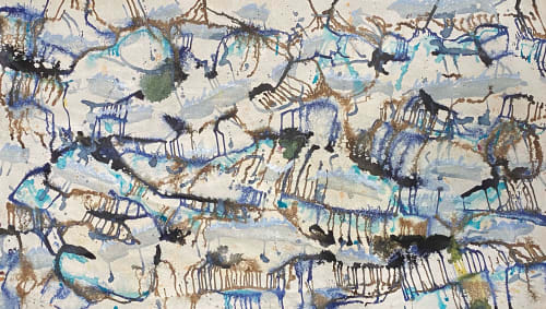 Sea Ice #2 | Oil And Acrylic Painting in Paintings by Joanie Gagnon San Chirico Studio