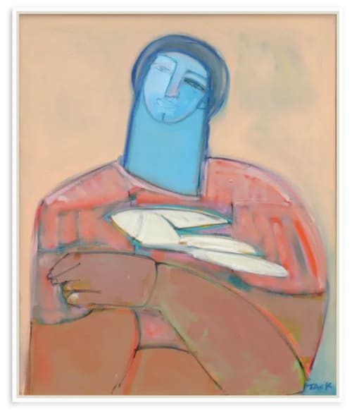 Limited edition print-"Woman and bird" | Paintings by Rebecca Jack