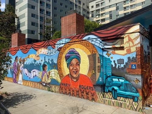 Spirit of the Fillmore | Street Murals by Bay Area Mural Program | Rosa Parks Senior Center in San Francisco