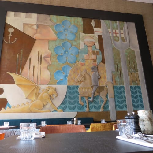 Interiordesign and mural Grandcafe Burgerzaken | Interior Design by Mishmash