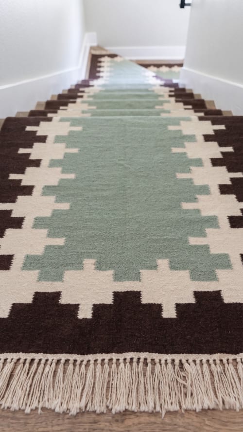 Handwoven Woolen Runner Rug | Rugs by Evergreen Carpets