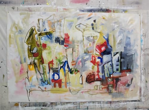 Sunny City | Oil And Acrylic Painting in Paintings by Marie Manon Art