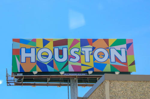 “Houston Sky Art Billboard” | Signage by Abedin Fine Art