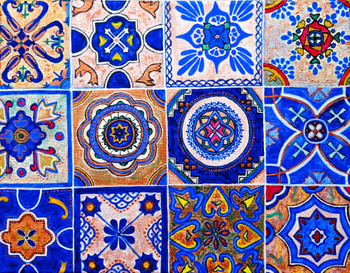 Mexican tiles 2 | Oil And Acrylic Painting in Paintings by Elena Parau
