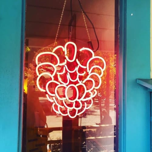 Raspberry Logo | Art & Wall Decor by Town Neon LLC (Anika Rivers) | Neon Raspberry Art House in Occidental