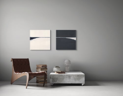 24x24 | Hidden Lake Diptych | Oil on Canvas | Oil And Acrylic Painting in Paintings by Studio M.E.