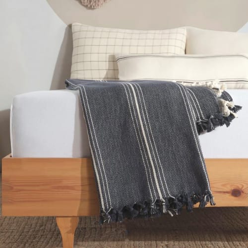 Navy bed throw online blanket