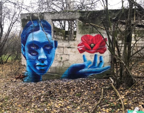 Flower and Blues Mural | Street Murals by Anya Mielniczek