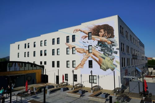 Building Wall Mural | Murals by James Bullough | Big Lick Brewing Company, LLC in Roanoke