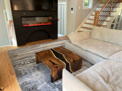 Waterfall Coffee Table - Epoxy Coffee Table - Black Epoxy | Tables by Tinella Collection