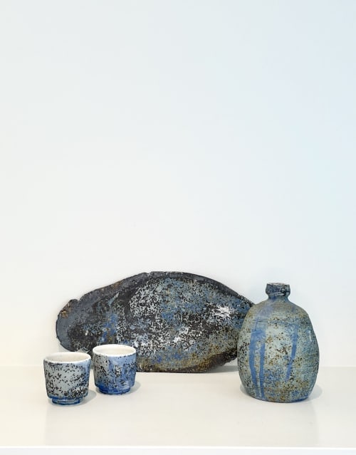 Porcelain Sake Set, 4 pc | Drinkware by Lisa B. Evans Ceramics