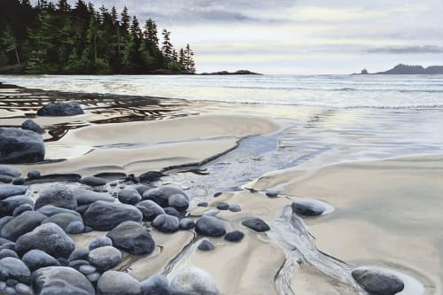 Painting inspired by Florencia Bay in Ucluelet BC | Paintings by Kelly Corbett | PARKSVILLE in Parksville