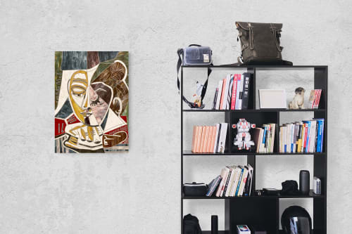 HEAD OF WOMAN READING - HAND MADE GLASS MOSAIC ARTWORK | Art & Wall Decor by artisticmosaicdesigns