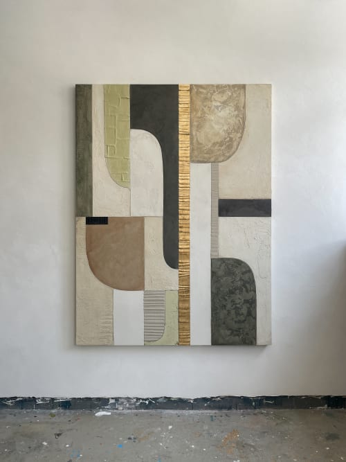 Almond Field Texture Artwork Panel | Wall Treatments by Elsa Jeandedieu Studio