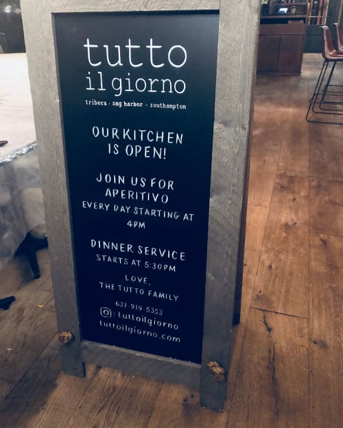 A-Frame Sign | Signage by Lesley Johnson | Tutto il Giorno Sag in Sag Harbor