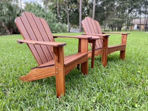 African Mahogany Adirondack Chair set | Chairs by Wolfkill Woodwork