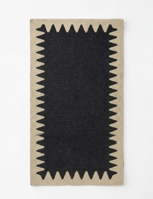 Handwoven Woolen Grey Runner Rug | Rugs by Evergreen Carpets