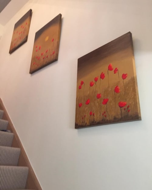 Gold Poppy Triptych | Paintings by Sandra Francis