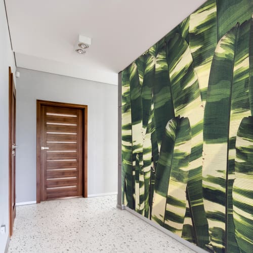 Vertical Leaf Camo available in different color ways Textured and metallic wallpaper by EDGE Collections