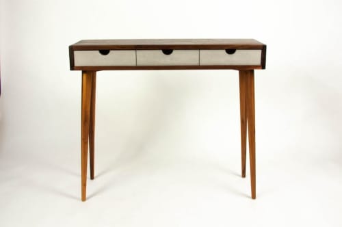 Solid Black Walnut Mid Century Modern Console, TV Stand | Desk in Tables by Curly Woods