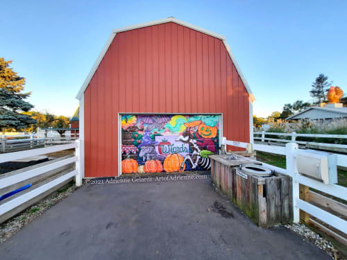 Wiard's Orchard Barn Door Mural | Paintings by Art of Adrienne | Wiard's Orchards in Ypsilanti