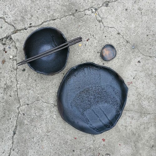 Asian food serving set – Moon series | Ceramic Plates by Projectorium handmade ceramics