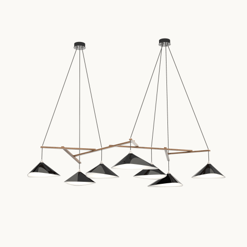 Emily Group of Seven Pendant Light – Black High Gloss | Chandeliers by MOSS Objects