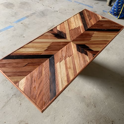 Reclaimed Style Redwood Desk - Sunburst | Tables by Carved Coast