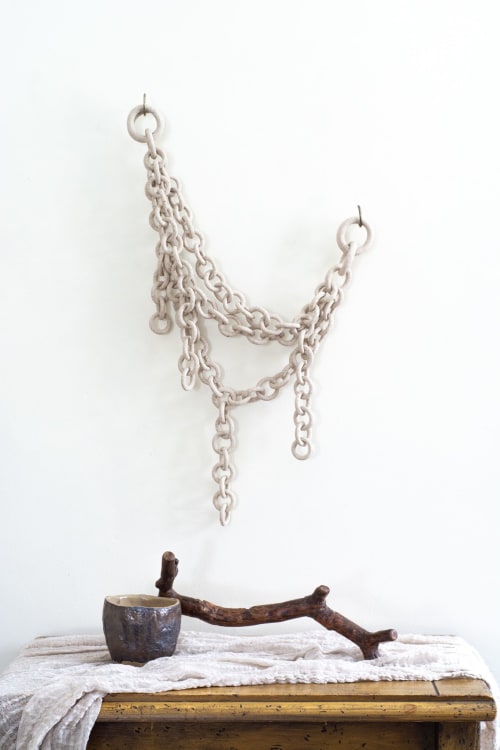 "Mele" ceramic chain sculpture | Wall Hangings by Asmaa Aman Studio