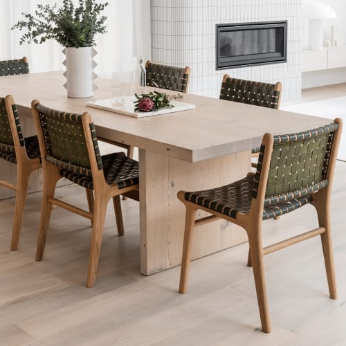 Tanner Dining Chair Oak - Olive | Chairs by Barnaby Lane