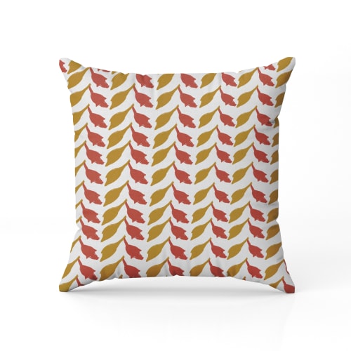 Leaf Pillow Cover | Rustic Boho Design | Handmade Earth Tone | Pillows by SewLaCo