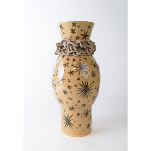 One of a Kind Vase #790 with Handpainted Floral Pattern | Vases & Vessels by Karen Gayle Tinney