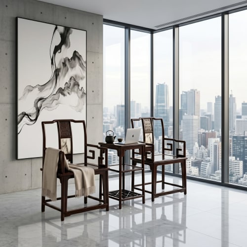 Legacy Longevity Carving Southern Official Hat Armchair Set | Chairs by Dynasty Artisan