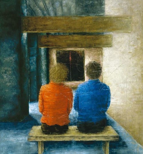 Erica Hopper "First Date" | Oil And Acrylic Painting in Paintings by YJ Contemporary Fine Art | YJ Contemporary Fine Art in East Greenwich