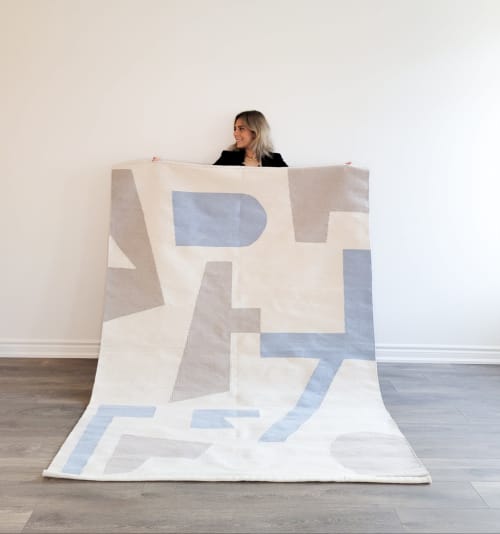 Valeria Handwoven Blue & Taupe Area Rug | Rugs by Mumo Toronto