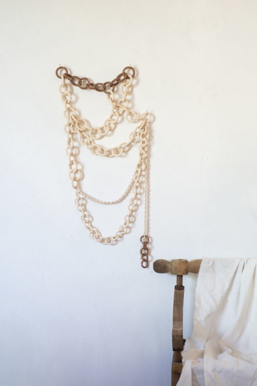 "Surat" ceramic chain sculpture | Wall Hangings by Asmaa Aman Studio