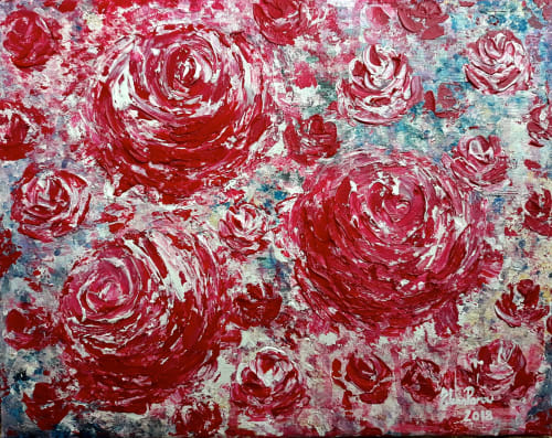Smile to the roses | Oil And Acrylic Painting in Paintings by Elena Parau