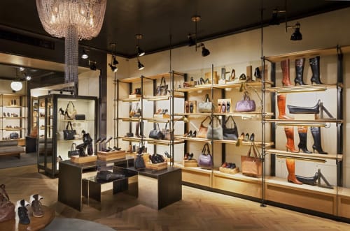 Perimeter Shelving System | Storage by Amuneal | Cole Haan in New York