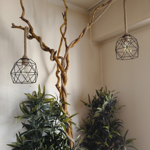 Rustic Rope Lighting Hemp Rope LED Pendant Light, Set of 2 | Chandeliers by Magdyss Boutique