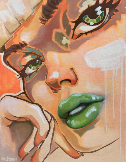 Evocative urban pop art painting "This too shall pass" SOLD | Oil And Acrylic Painting in Paintings by Monique van Steen | Poblenou in Barcelona