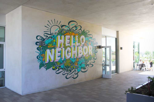 Hello Neighbor Mural | Street Murals by Channin Fulton Art + Design | Copa Vida in San Diego