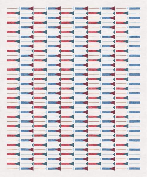 Rug Palazzo pattern hand knotted gepmetric wool | Rugs by Atelier Tapis Rouge