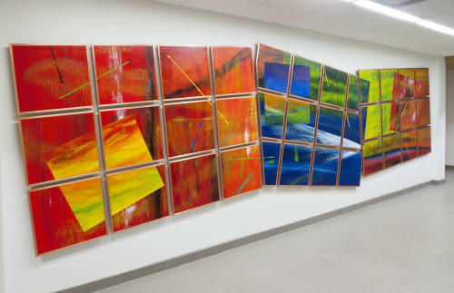 Tilted Windows | Paintings by Linda Leviton Sculpture | Facility for Rare Isotope Beams in East Lansing