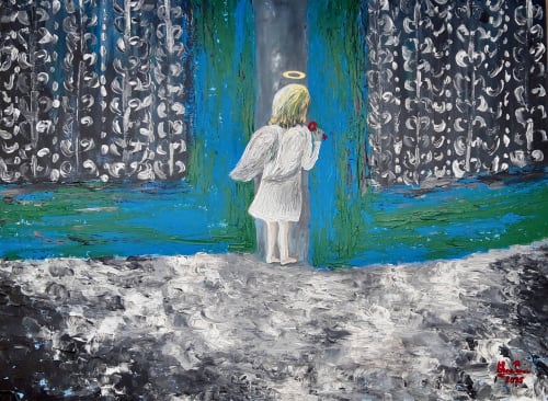 Guardian Angel | Oil And Acrylic Painting in Paintings by Elena Parau