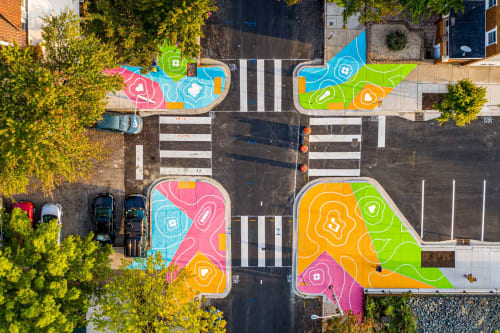 Reverberations Crosswalk | Street Murals by Graham Projects | Margaret Brent Elementary School in Baltimore