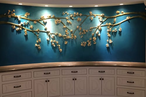 Cherry Blossom Plaster Wall Sculpture By Sam Sartorius Seen At Private Residence Houston Wescover