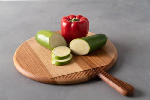 Round Wood Cutting Board with Textured Handle | Serveware by Alabama Sawyer