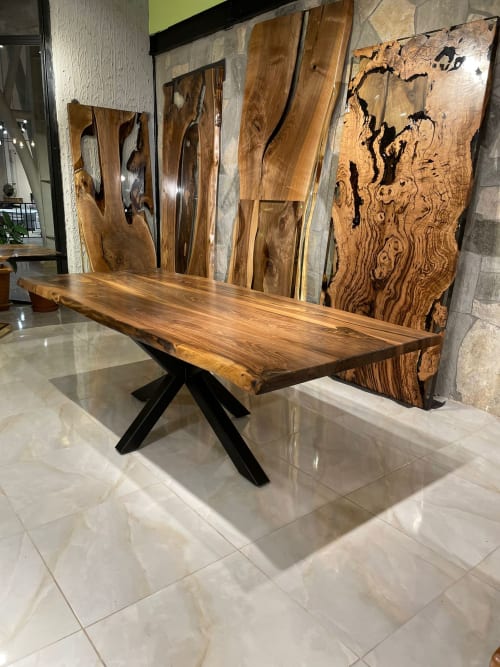 Custom Live Edge Walnut Dining Table - Made to Order | Floating Table in Tables by Gül Natural Furniture